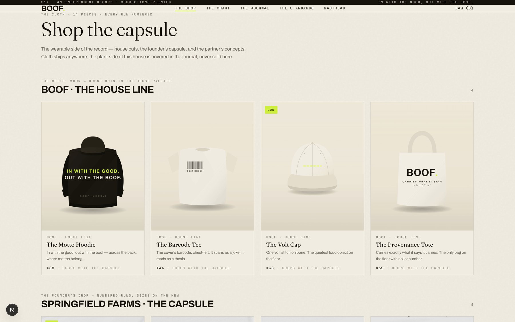 Shop the capsule — the house line