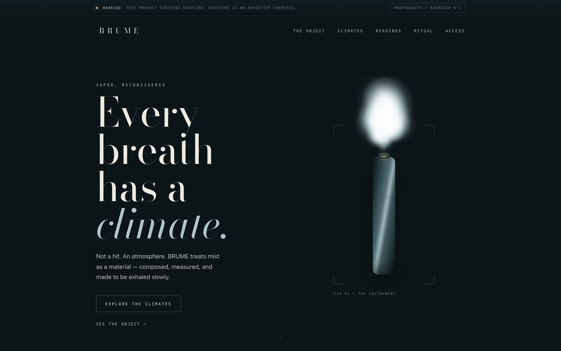 The BRUME front door — Every breath has a climate